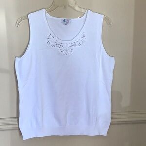 Denim&Co White Sleeveless Top